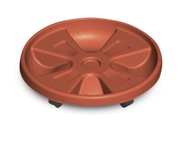 Pot tray with wheels 30cm terakota