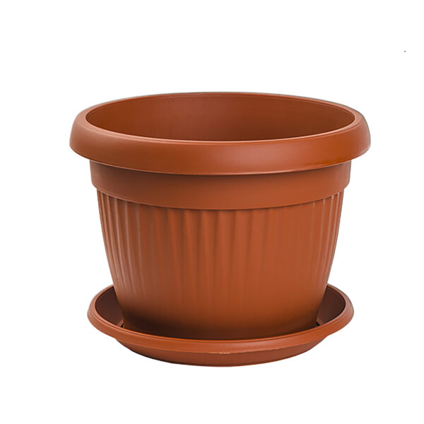 Flower pot MEDITERAN 25cm with coaster terakota